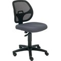 Global Equipment Interion    Mesh Office Chair With Mid Back, Fabric, Gray A2813TMI-GY